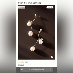 Anthropologie BHLD Pearl Bloom Earrings